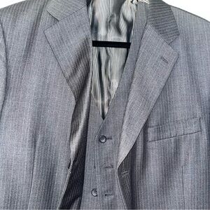 Mens Caravelli Charcoal Pinstripe 2 pc Suit jacket & vest